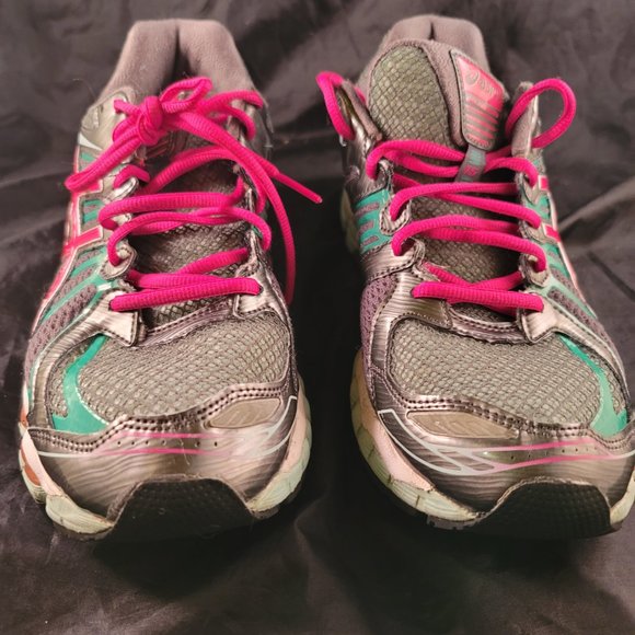 Asics Womens Gel Nimbus 15 T3B5N Gray Green Pink Running Shoes Sneakers Size 11 - Picture 9 of 9